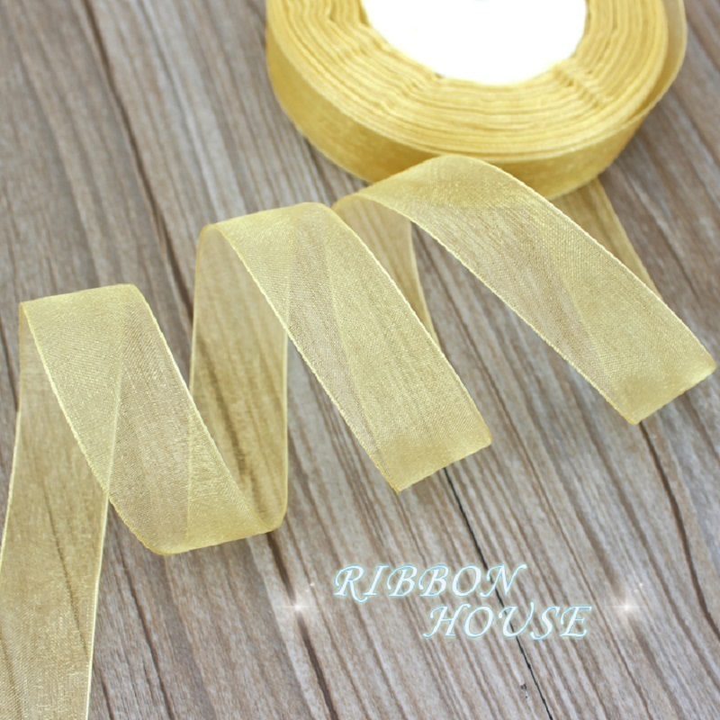 Velvet Ribbon Roll - (50 Yard/Cuộn) 3/4 ''(20Mm) nhạt Vàng