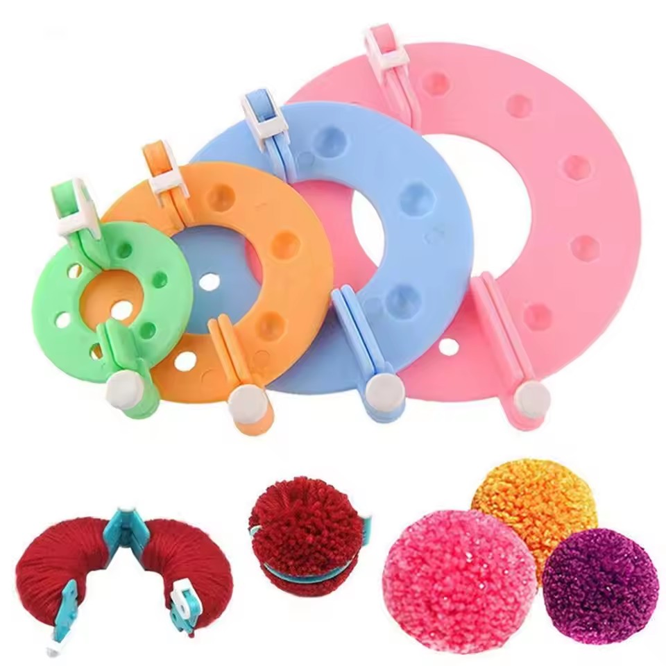 Pom Pom Maker Tool - 8PCS 4 Sizes Fluff Ball Weaver