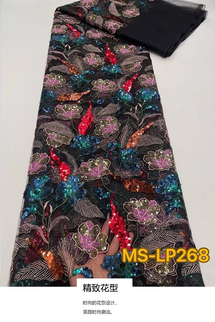 Guipure Lace Panel - 1yard Luxury Double color bead flower