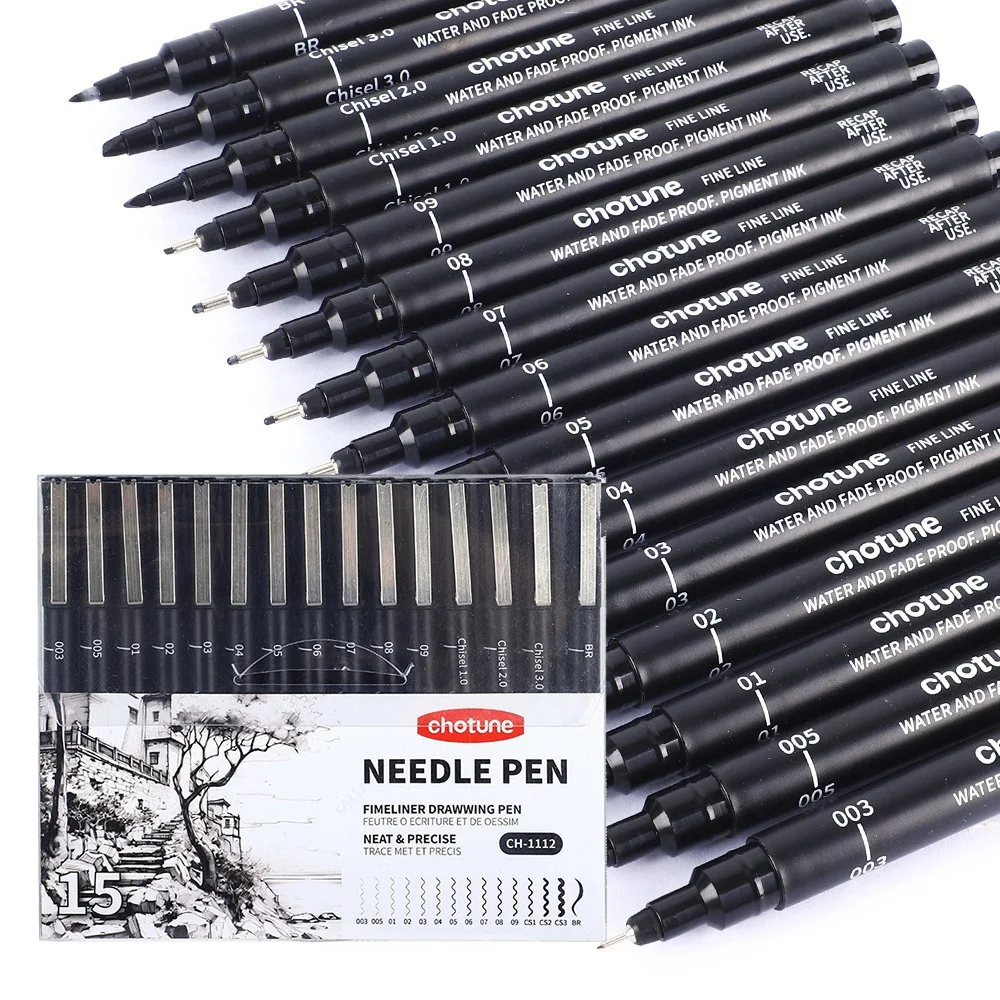 Black Micro Pens,15 Sizes,Wate - đánh giá và giá Copic Marker Sketch