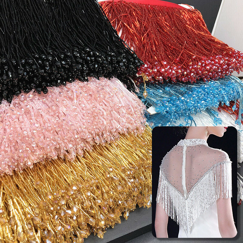 90x15cm Crystal Tassel Lace Be - đánh giá và giá Beaded Trim Fringe