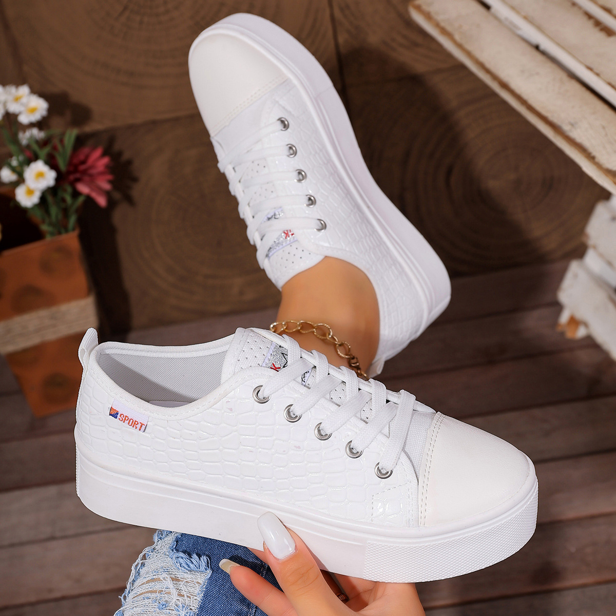 New women's flat casual single - đánh giá và giá Guipure Lace Panel