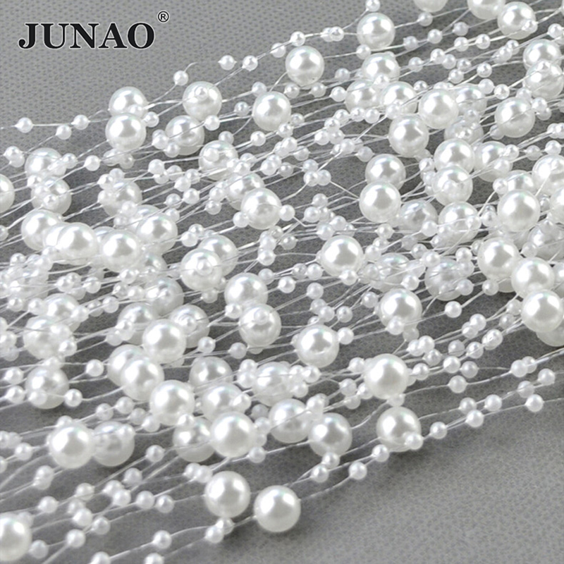 JUNAO 20 Meter 3+8mm White Rou - đánh giá và giá Pearl Trim Chain