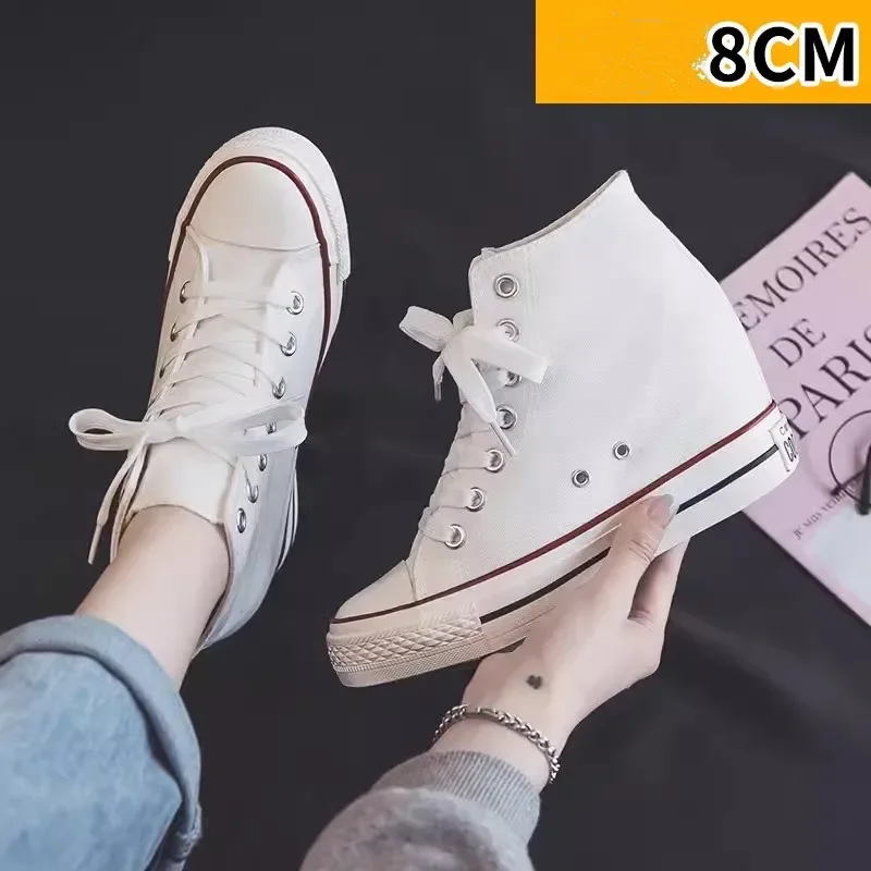 High 8cm Platform Canvas Shoes - đánh giá và giá Guipure Lace Panel