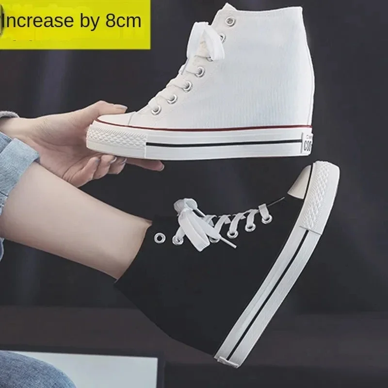 High 8cm Platform Canvas Shoes - đánh giá và giá Guipure Lace Panel
