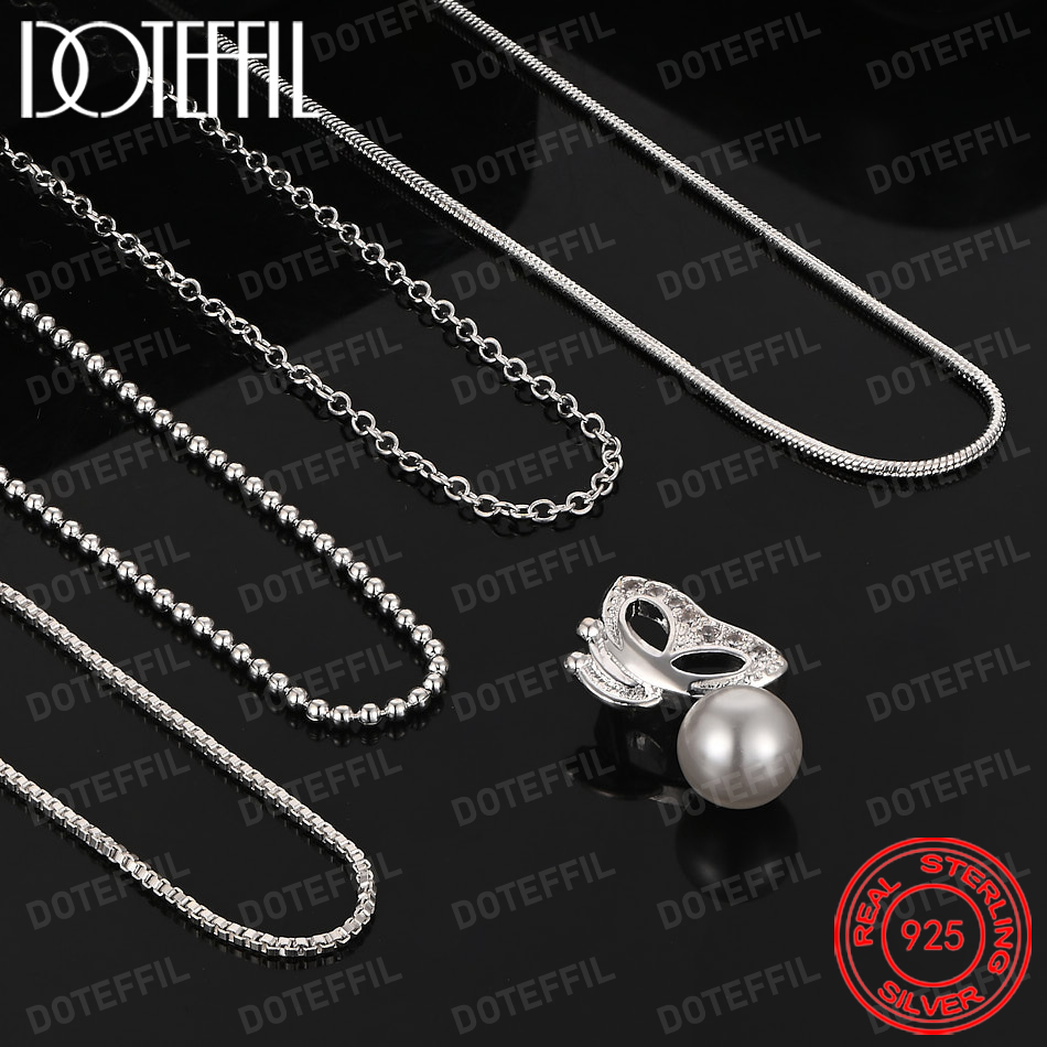 925 Sterling Silver Exquisite  - đánh giá và giá Pearl Trim Chain
