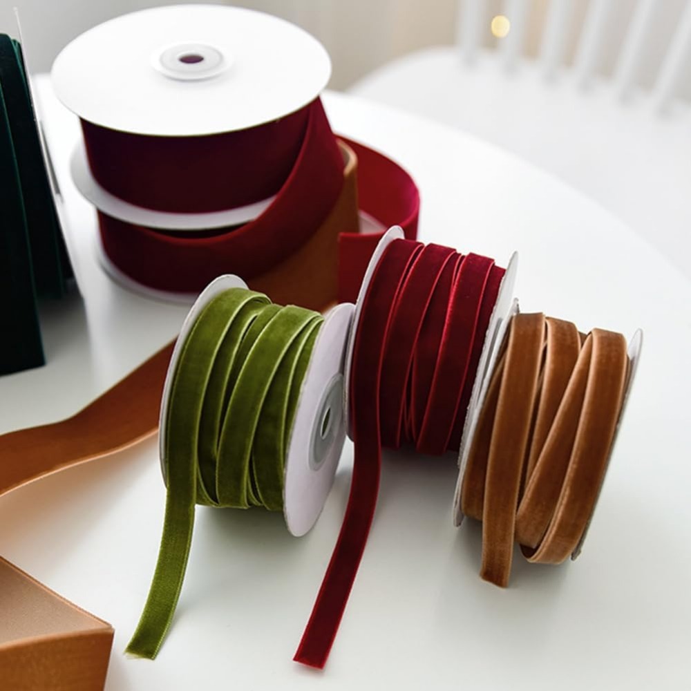 2 Rolls 21.88 Yards 3/8 Inch G - đánh giá và giá Velvet Ribbon Roll