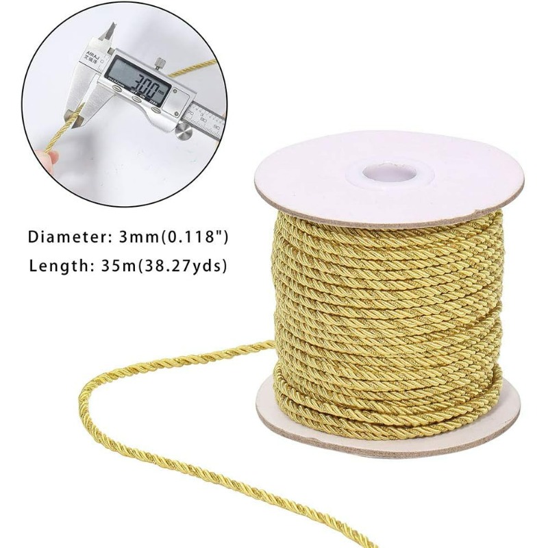 3mm / 35 Yards Metallic Twiste - đánh giá và giá Cord Trim Twisted