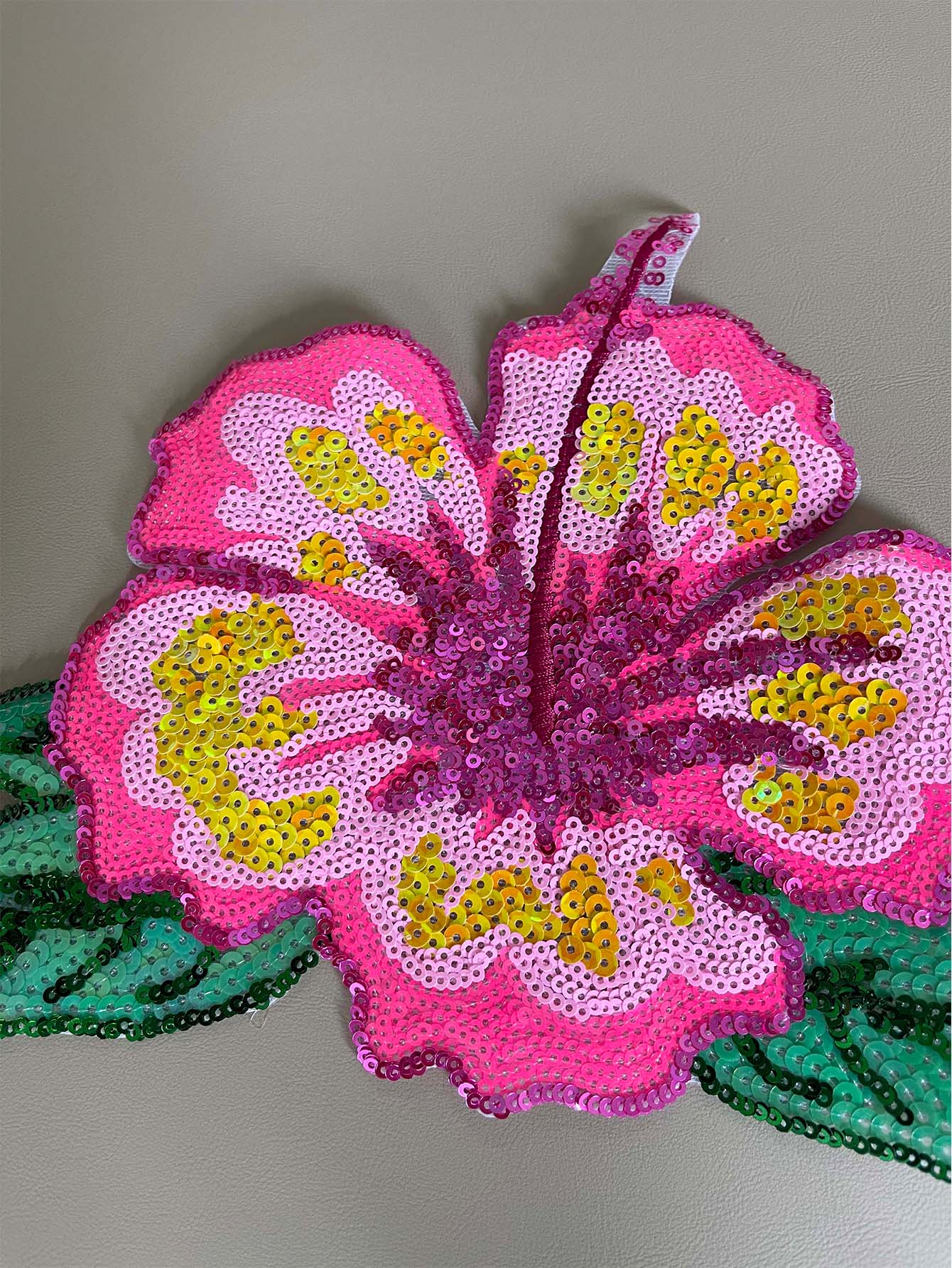 1 Piece 26CM Shining Pink Sequ - đánh giá và giá Applique Patch Flower