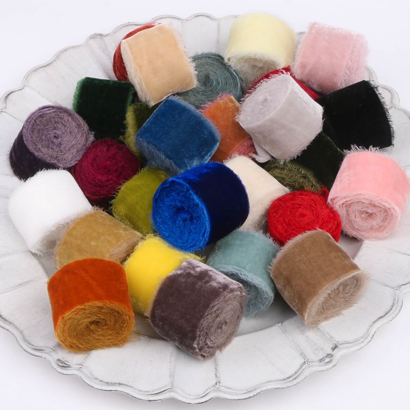 1M/roll Flocking Hand Teared V - đánh giá và giá Velvet Ribbon Roll