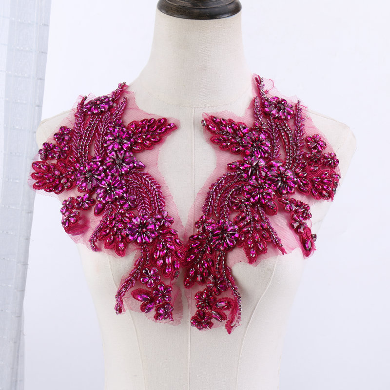 Beaded floral appliqués, hand- - đánh giá và giá Sew On Rhinestone